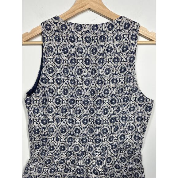 Joie Kada Linen Sleeveless Mini Starburst Dress Blue White Nautical Summer Sz M - Picture 8 of 13